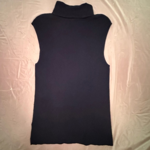 Jones New York Dark Navy Ribbed Turtleneck Tank Top Sweater Size XL - Picture 3 of 7